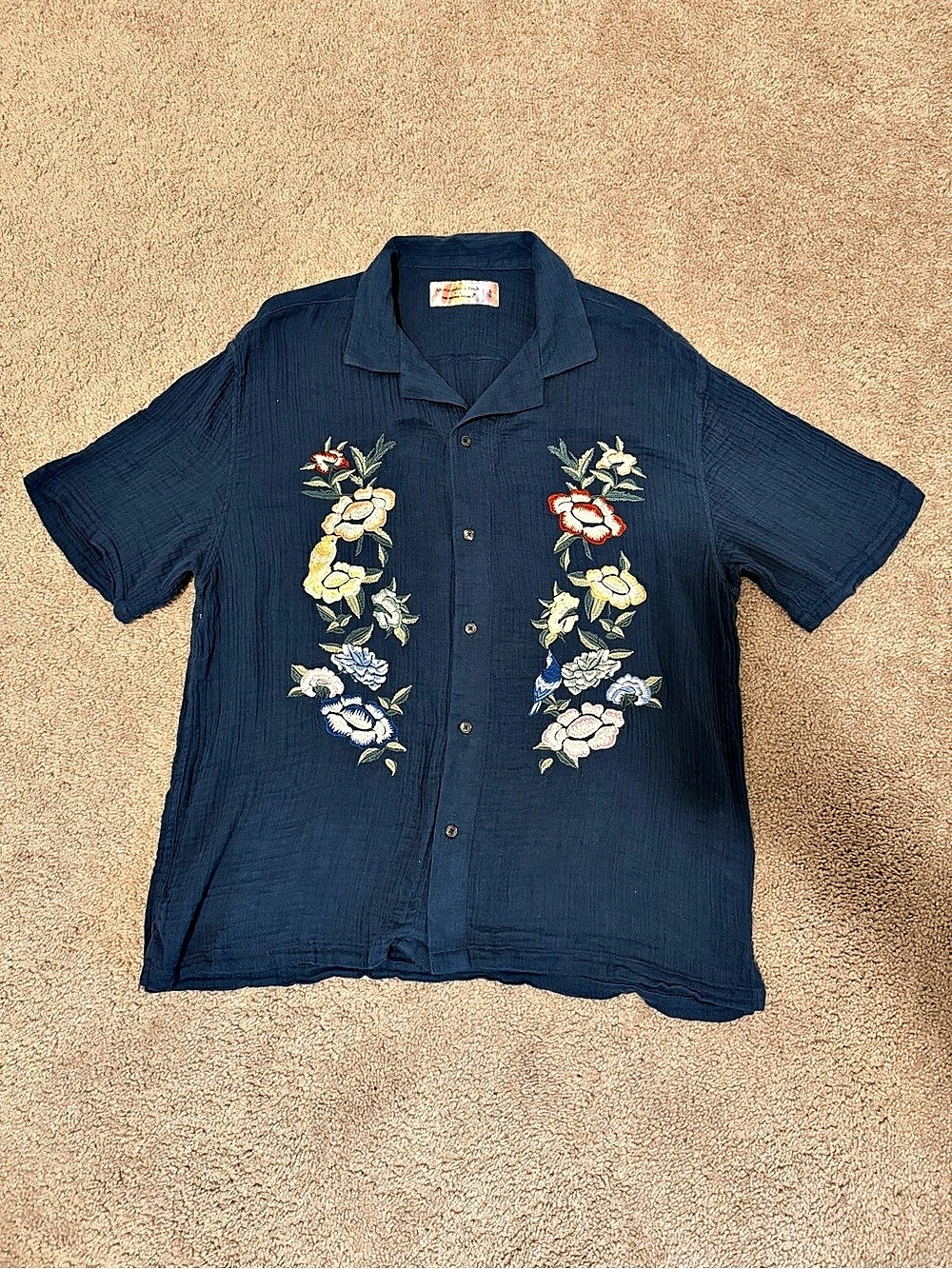 Abercrombie & Fitch The Travor Project Embroidered Button-Down Shirt Large
